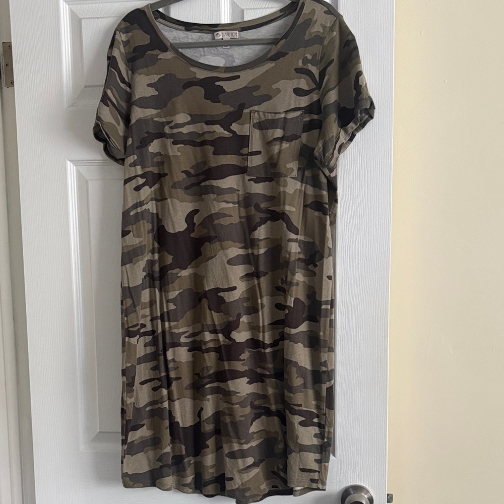 Camouflage Print T-Shirt Dress